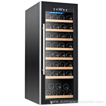 Black Wine Refrigerator Glass Door Wine Fridge